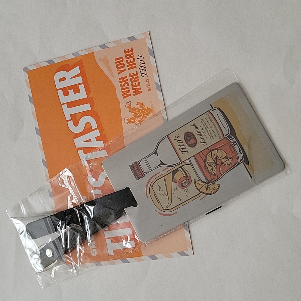 Tito's Vodka Metal Luggage Tag NWOT
